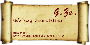 Géczy Zseraldina névjegykártya
